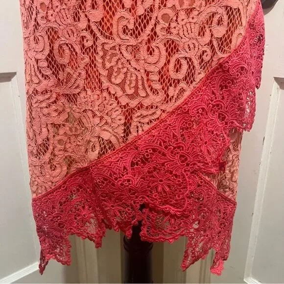BB Dakota RSVP Pink & Coral Lace Dress Women's Size 0 - Picture 4 of 15